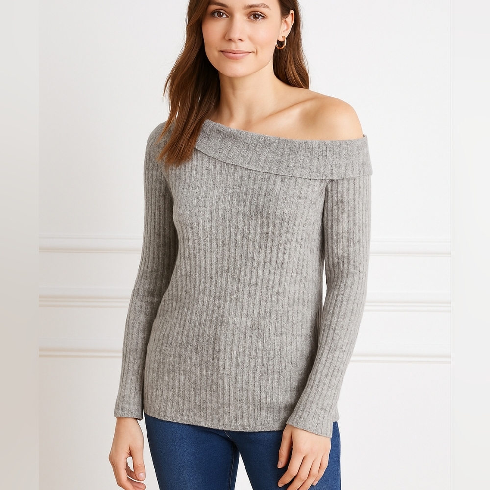 Bailey 44 Merino Wool Blend Asymmetrical Neckline Sweater